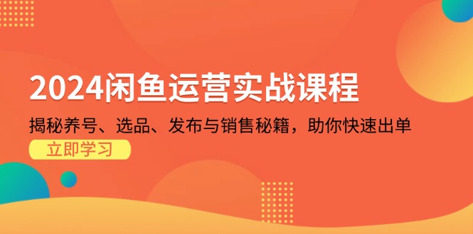 2024闲鱼运营实战课程：揭秘养号、选品、发布与销售秘籍，助你快速出单-策里行间