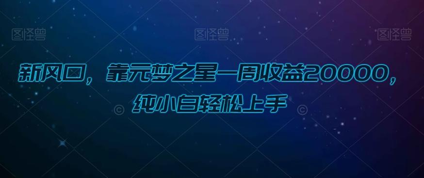 新风口，靠元梦之星一周收益20000，纯小白轻松上手-策里行间