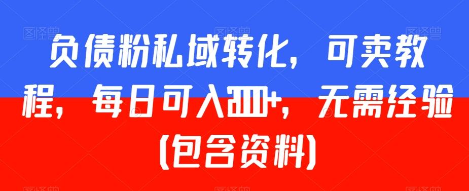 负债粉私域转化，可卖教程，每日可入2000+，无需经验（包含资料）【揭秘】-策里行间