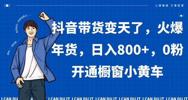 抖音带货变天了，火爆年货，日入800+，0粉开通橱窗小黄车【揭秘】-策里行间