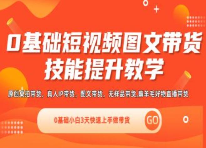 0基础短视频图文带货实操技能提升教学(直播课+视频课),0基础小白3天快速上手做带货-策里行间
