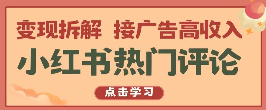 小红书热门评论，变现拆解，接广告高收入【揭秘 】-策里行间