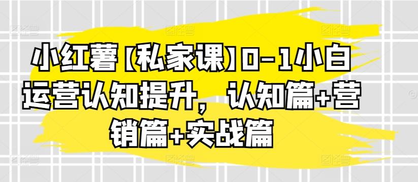 小红薯【私家课】0-1小白运营认知提升，认知篇+营销篇+实战篇-策里行间