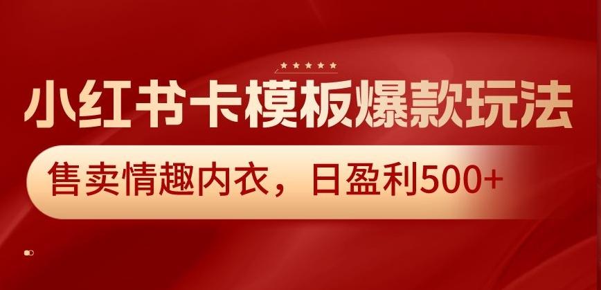 小红书卡模板爆款玩法，售卖情趣内衣，日盈利500+【揭秘】-策里行间