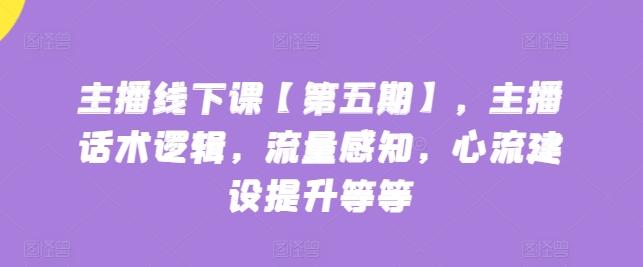 主播线下课【第五期】，主播话术逻辑，流量感知，心流建设提升等等-策里行间