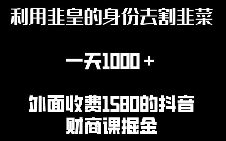 利用非皇的身份去割韭菜，一天1000+(附详细资源)【揭秘】-策里行间