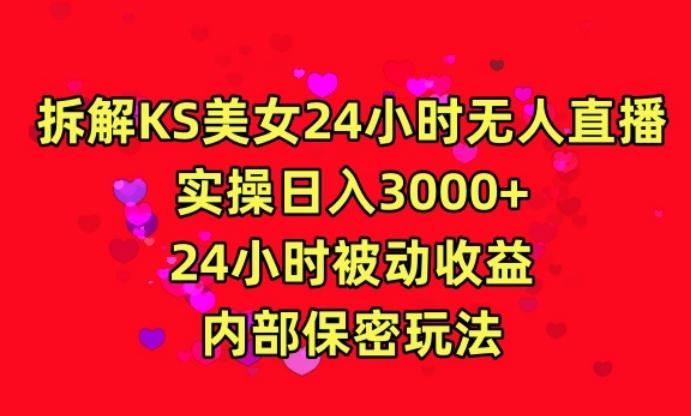 利用快手24小时无人美女直播，实操日入3000，24小时被动收益，内部保密玩法【揭秘】-策里行间