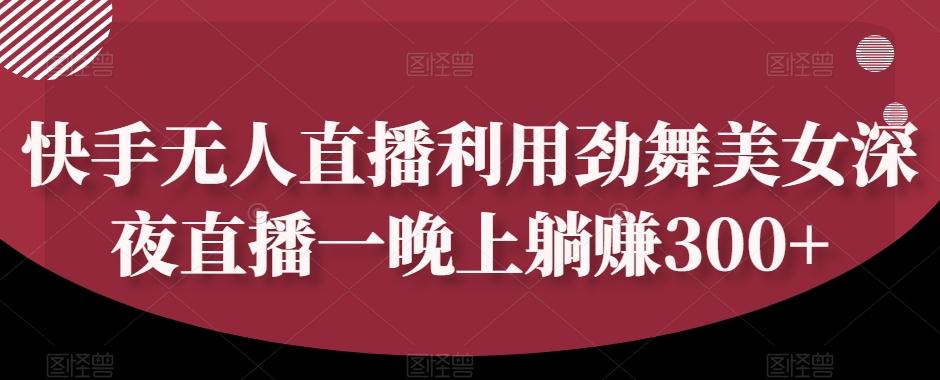 快手无人直播利用劲舞美女深夜直播一晚上躺赚300+-策里行间