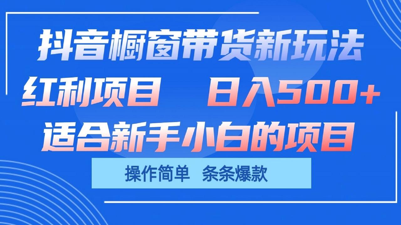 抖音橱窗带货新玩法，单日收益500+，操作简单，条条爆款-策里行间