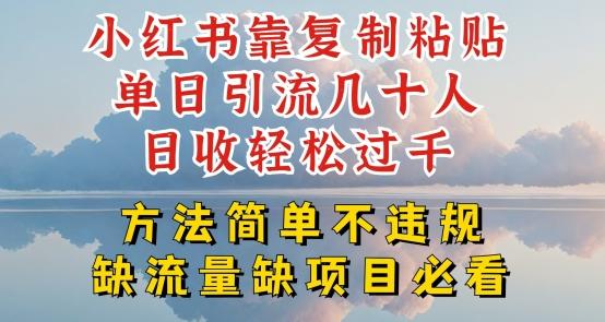 小红书靠复制粘贴单日引流几十人目收轻松过千，方法简单不违规【揭秘】-策里行间