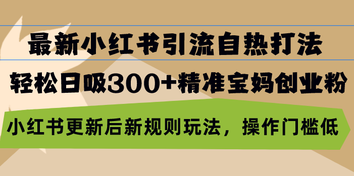 最新小红书引流自热打法，轻松日吸300+精准宝妈创业粉，小红书更新后新…-策里行间