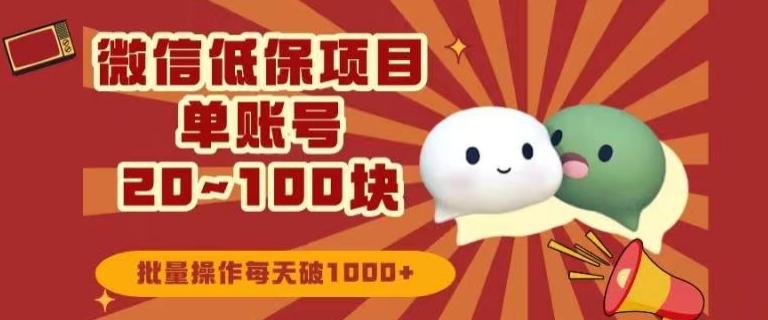 微信领低保单账号20元-100元，批量操作每天破1000+-策里行间