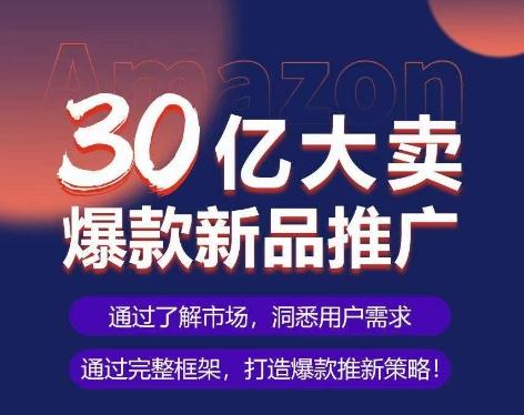 亚马逊·30亿大卖爆款新品推广，可复制、全程案例实操的爆款推新SOP-策里行间