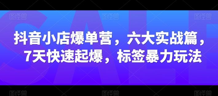 抖音小店爆单营，六大实战篇，7天快速起爆，标签暴力玩法-策里行间