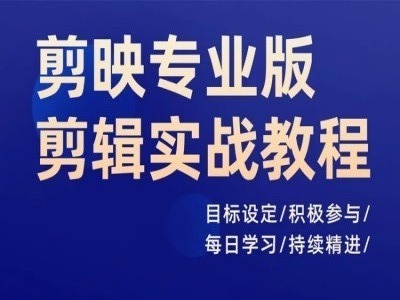剪映专业版剪辑实战教程，目标设定/积极参与/每日学习/持续精进-策里行间