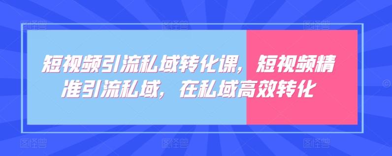 短视频引流私域转化课，短视频精准引流私域，在私域高效转化-策里行间