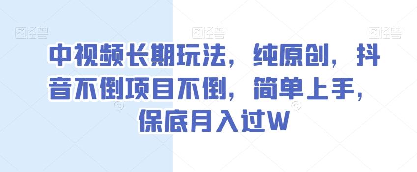 中视频长期玩法，纯原创，抖音不倒项目不倒，简单上手，保底月入过W【揭秘】-策里行间