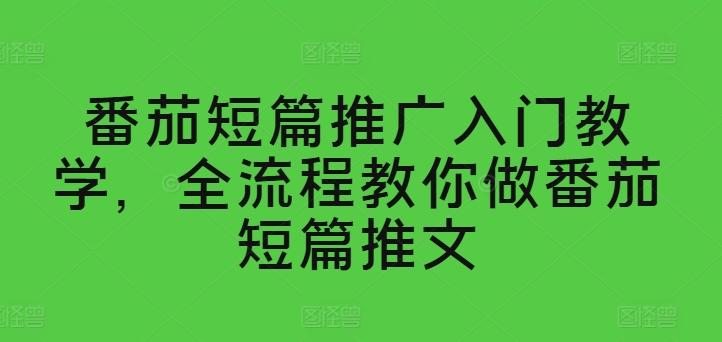 番茄短篇推广入门教学，全流程教你做番茄短篇推文-策里行间