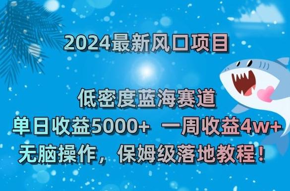 2024最新风口项目，低密度蓝海赛道，单日收益5000+，一周收益4w+！【揭秘】-策里行间