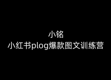 小铭-小红书plog爆款图文训练营，教你从0-1做小红书-策里行间