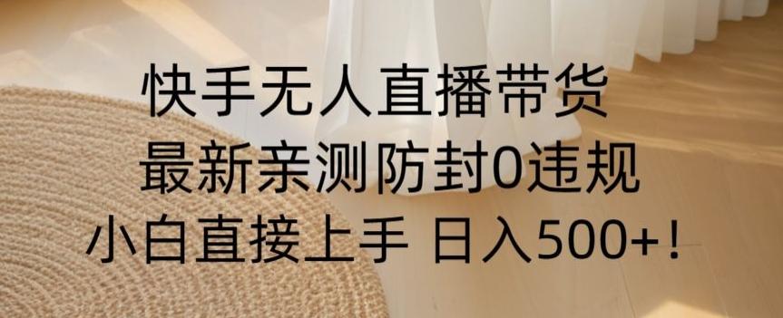 快手无人直播带货从0-1落地教学，最新防封0粉开播，小白可上手日入500+【揭秘】-策里行间