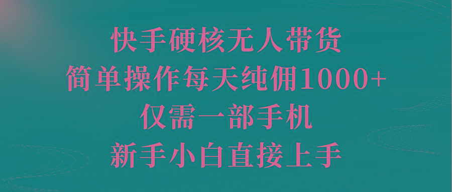 (9861期)快手硬核无人带货，简单操作每天纯佣1000+,仅需一部手机，新手小白直接上手-策里行间