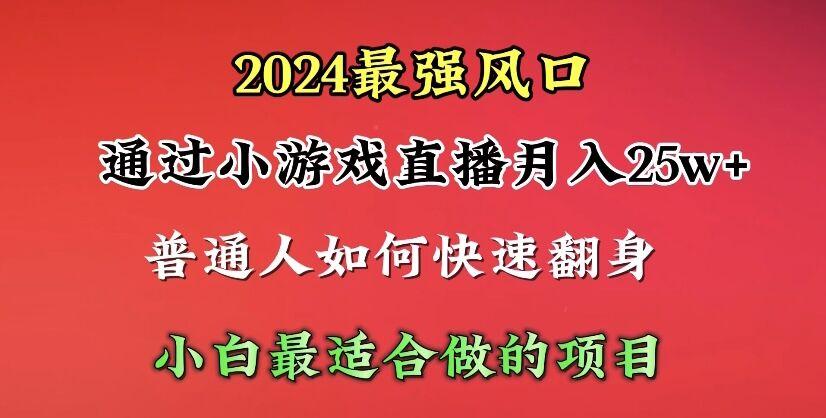 (10020期)2024年最强风口，通过小游戏直播月入25w+单日收益5000+小白最适合做的项目-策里行间