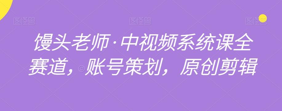 馒头老师·中视频系统课全赛道，账号策划，原创剪辑-策里行间