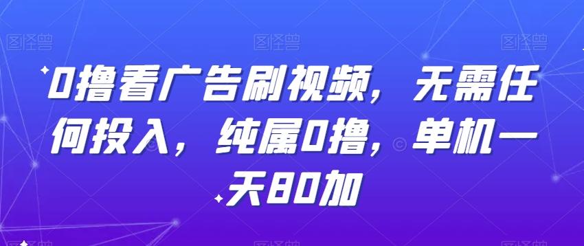 0撸看广告刷视频，无需任何投入，纯属0撸，单机一天80加-策里行间