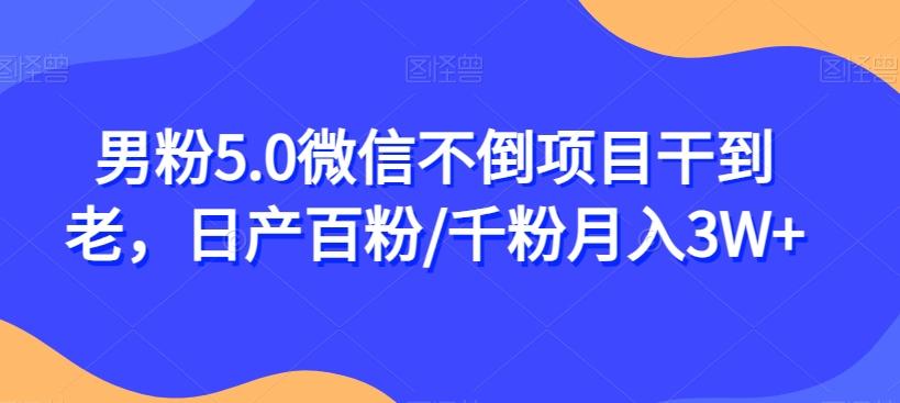 男粉5.0微信不倒项目干到老，日产百粉/千粉月入3W+【揭秘】-策里行间