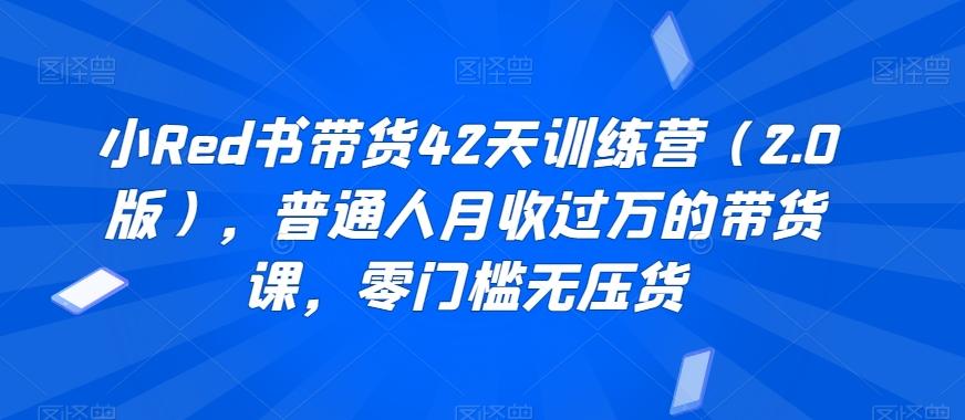小Red书带货42天训练营(2.0版)，普通人月收过万的带货课，零门槛无压货-策里行间