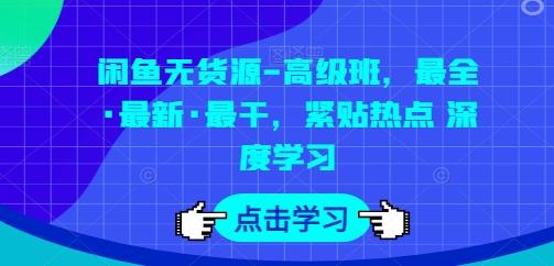 闲鱼无货源-高级班，最全·最新·最干，紧贴热点 深度学习-策里行间