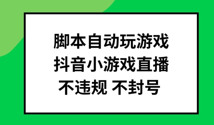 脚本自动玩游戏，抖音小游戏直播，不违规不封号可批量做【揭秘】-策里行间