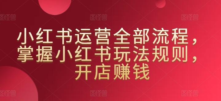 小红书运营全部流程，掌握小红书玩法规则，开店赚钱-策里行间