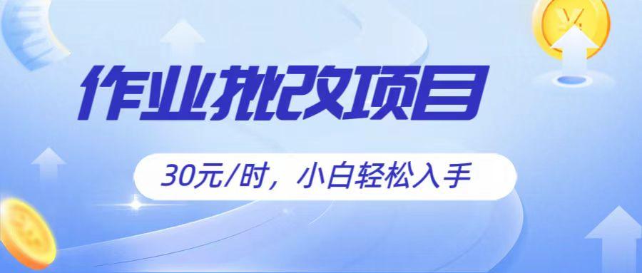 作业批改项目30元/时，简单小白轻松入手，非常适合兼职-策里行间