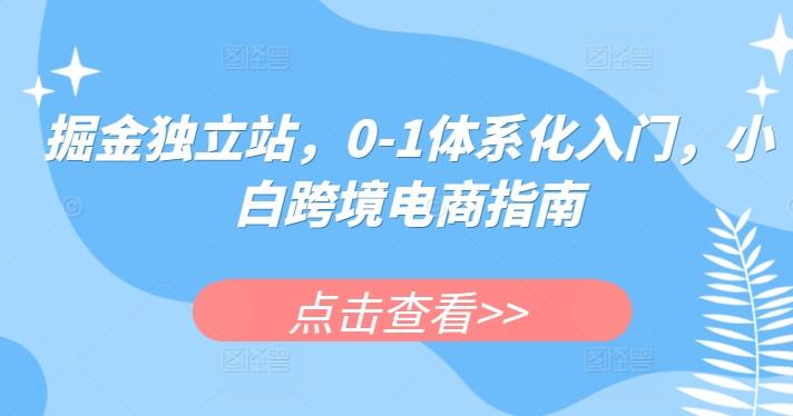 掘金独立站，0-1体系化入门，小白跨境电商指南-策里行间