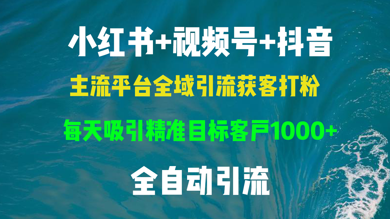 小红书，视频号，抖音主流平台全域引流获客打粉，每天吸引精准目标客户…-策里行间