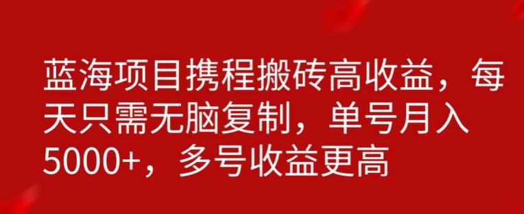 携程搬砖项目，只需每天无脑复制，月入5000+-策里行间