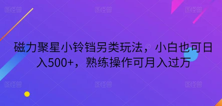 磁力聚星小铃铛另类玩法，小白也可日入500+，熟练操作可月入过万-策里行间