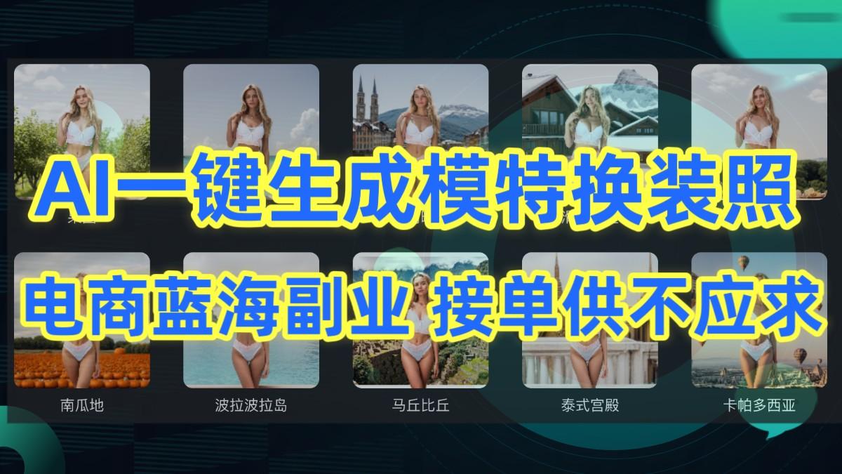 AI制作一键生成模特换装照，电商蓝海副业，接单供不应求-策里行间