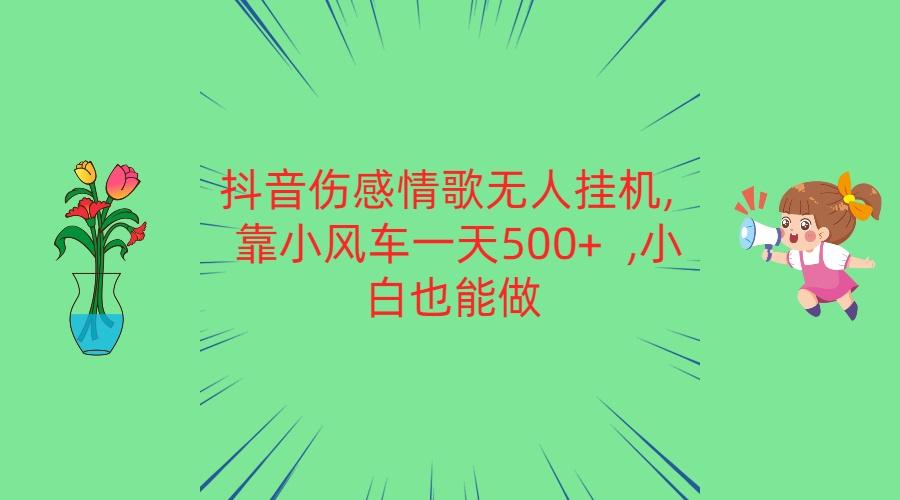 抖音伤感情歌无人挂机 靠小风车一天500+ 小白也能做-策里行间