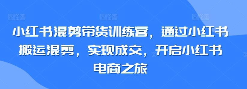 小红书混剪带货训练营，通过小红书搬运混剪，实现成交，开启小红书电商之旅-策里行间
