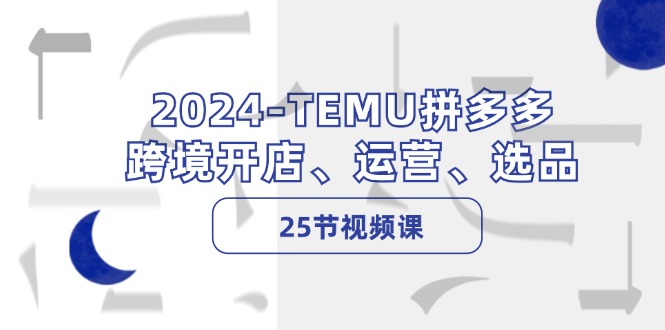 2024-TEMU拼多多·跨境开店、运营、选品(25节视频课-策里行间