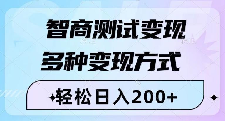 智商测试变现，轻松日入200+，几分钟一个视频，多种变现方式-策里行间