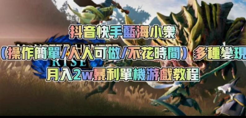 抖音快手蓝海小众（操作简单人人可做不花时间）多种变现月入2w＋暴利单机游戏教程-策里行间