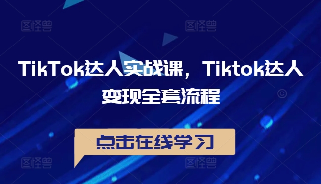 TikTok达人实战课，Tiktok达人变现全套流程-策里行间