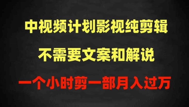 中视频计划影视纯剪辑，不需要文案和解说，一个小时剪一部，100%过原创月入过万【揭秘】-策里行间