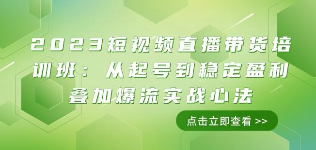 2023短视频直播带货培训班：从起号到稳定盈利叠加爆流实战心法（11节课）-策里行间