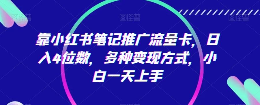 靠小红书笔记推广流量卡，日入4位数，多种变现方式，小白一天上手-策里行间