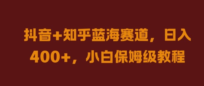 抖音+知乎蓝海赛道，日入几张，小白保姆级教程【揭秘】-策里行间